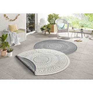 HANSE HOME Porto Wendeteppich Ø 240 cm Blau/Grau/Weiß