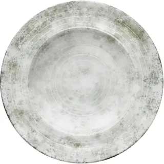 Pastateller VAN WELL "Teller Set Korfu, 6er Set, Ø 27 cm", grau (grau, grün), H:4cm Ø:27cm, Porzellan, Speiseteller, Pastateller, Service, Geschirr-Set für 6 Personen