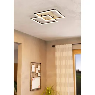 Eglo LED-Deckenleuchte Lomaltas-Z 4-flammig 8 W Schwarz Braun Eckig