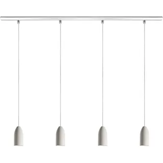 Buchenbusch urban design 4er Pendelleuchte Esstisch light edition, Küchenlampe hängend mit Textilkabel Weiss, Beton Hängelampe Wohnzimmer