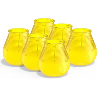 Bolsius 6er Set Outdoor-Kerzen mit Citronella-Duft, gelb