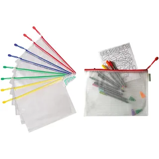 Tarifold Es ist 509019, 12 Archivbeutel mit Reißverschluss aus Mesh A4, wasserdichte Kunststoff-Ordner für Dokumente, Quittungen Schreibwaren Büro Reise Schule, Zuhause,