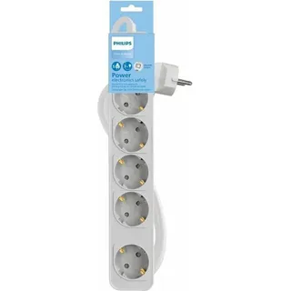 Philips CHP2154W/10 5-polige Steckdosenleiste mit Schalter - Weiß