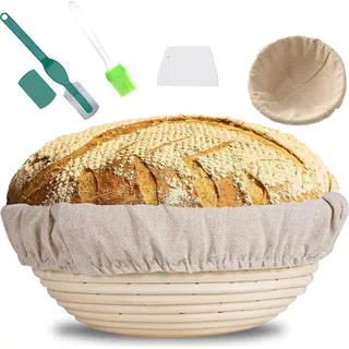 Rundes Rijsmandchen für Brot und Teig - ideal für den Hobbybäcker - 25 cm - natürliches Riet