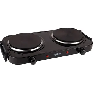 Grafner Grafner® Kochplatte doppelt 2000 Watt mit klappbaren Griffen Schwarz KP10880