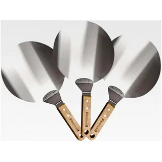 3er-Set Pizzaschieber aus Edelstahl mit Holzgriff, Pizzaschaufel, Pizzaheber, Pizzaofen Zubehör, Brotschieber, Fläche 25 cm, Griff 20 cm