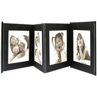 Deknudt Leporello 8x15x20 Cm Faux Leather 8 Photos Photo Bilderrahmen - Black
