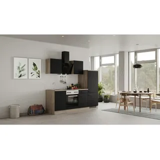 Flex-Well Küchenzeile Capri 220 cm schwarz