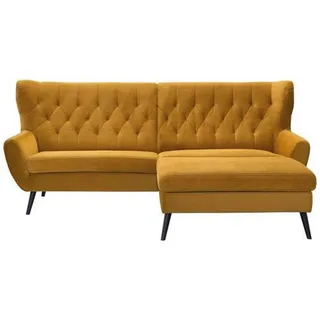 Stylife Ecksofa , Currygelb , Textil , Buche , vollmassiv , Uni , Ottomane rechts, L-Form , 237x165 cm , Typenauswahl, Stoffauswahl, seitenverkehrt erhältlich, Rücken echt, Armteil links, Armteil rechts , Wohnzimmer, Sofas & Couches, Wohnlandschaften, Ecksofas