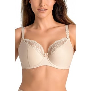 Teyli Damen BH mit Bügel - BH Halbgepolstert Bra - BH Grosse Grössen - BH Große Brüste - Komfort Starker Halt BH - Damen BHS Frauen Bra Beige 75D