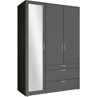 Die Möbelfundgrube Kleiderschrank graphit mit Spiegel, - 135 cm, - 3-türig - VESALA