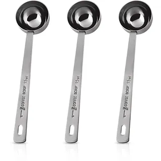 3 Stück Kaffeelöffel Portionierer Aus Edelstahl, 15.5 cm Messlöffel Für Kaffeepulver, Dosierlöffel Set mit Präzision, Ein Löffel für Küche, Party, Zucker Kaffee Kakao Tee Getränke