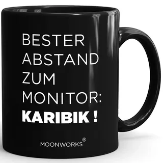 MoonWorks Tasse Büro Lustig Männer Frauen Geschenk Schwarzer Humor Spruch Ironie Sarkasmus Arbeit Job Schwarz standard