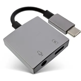 InLine USB-C Audio Adapterkabel, (Kamera Konverter), Audio Adapter, Silber