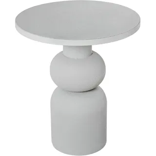 DRW Runder Beistelltisch aus Metall in Weiß, 45 x 45 x 55 cm