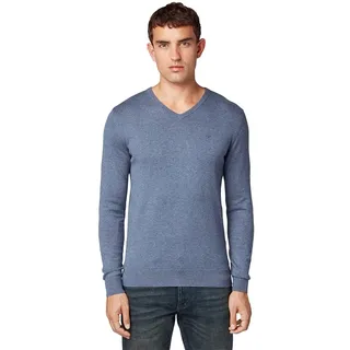 Tom Tailor 1012820 Pullover Mit V-ausschnitt - Vintage Indigo Blue Melange - XL