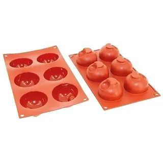 Déco Relief - Silikonform mit 6 Halbkugeln, Durchmesser 67 x 40 mm – Kuchenform zum Backen – professionelles Material