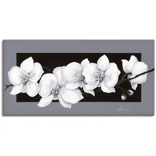 Artland Wandbild »Weiße Orchideen auf grau«, Blumen, (1 St.), als Alubild, Outdoorbild, Leinwandbild, Poster, Wandaufkleber, schwarz