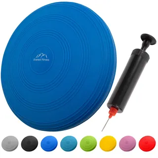 EVEREST FITNESS Balance Kissen - Luftkissen mit 33 cm Durchmesser - Ballsitzkissen zur Stärkung der Balance - Orthopädisches Sitzkissen zur Linderung von Rückenschmerzen, Balance Pad – dunkelblau