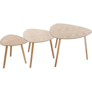 Set aus 3 klapptischen "mileo" b39 47 60cm - Atmosphera créateur d'intérieur - Beige