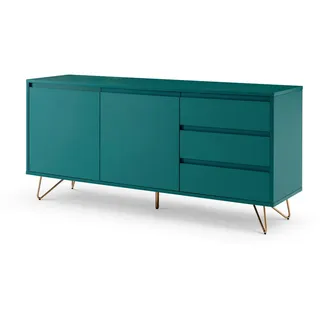 SalesFever Sideboard mit 2 Türen und 3 Schubladen Blau|Grau|Grün|Weiß