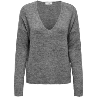 JdY Damen Jdyelanora L/S V-neck Pullo. Knt Noos Strickpullover, Dark Grey Melange, M EU