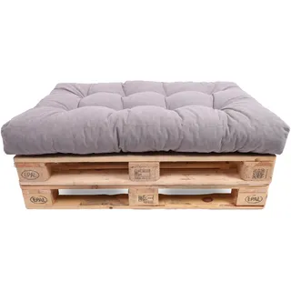 TexDeko® Garden Palettenkissen 120x80x18cm (nur Sitzkissen) Grau Cord | weicher Cordstoff, 320gsm Stoffgewicht, In- & Outdoor, wasserabweisend, UV-beständig, mit Vliesmantel, gesteppt
