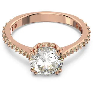 Swarovski Stilla Cocktailring, Rosé Vergoldeter Damenring mit Strahlenden Swarovski Kristallen