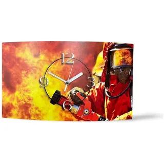 Dixtime Feuerwehr Designer Wanduhr modernes Wanduhren Design leise kein ticken dixtime 3D-0062 - Gelb