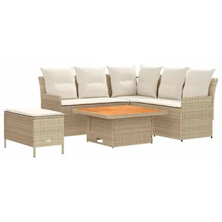 Möbelsets 5 stk. Beige und Creme PE-Rattan - Beige