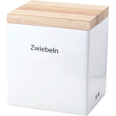 Bild Vorratsdose mit Holzdeckel Zwiebeln weiß (3922)