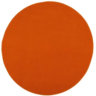 Webteppich , Orange , Textil , Uni , rund , Oeko-Tex® Standard 100 , pflegeleicht , Teppiche und Böden, Teppiche, Runde Teppiche
