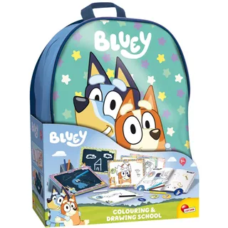 Lisciani - BLUEY - RUCKSACK mit Mal- und Zeichenset für Kinder ab 3 Jahren - Kreativset mit Malbuch, Stickern, Filzstiften und löschbaren Tafeln - Hergestellt in Italien