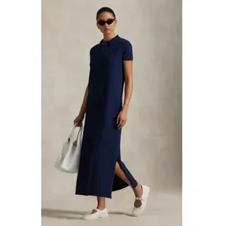 Polo Ralph Lauren für Damen. 211968291003 Kleid Mesh Polo navy (XS), Lässig, Baumwolle, Kurzarm, Marine
