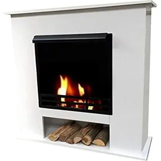 Ethanol und Gelkamin Kamin Modell 001W Deluxe Weiss - Weiß