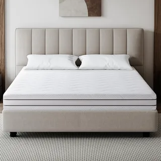 EGO HOME Matratze 140x200 cm Härtegrad H3 und H2 16cm Höhe, 7-Zonen Ergonomisch Kaltschaummatratze mit Gel Memory-Schaum, 2 in 1 Schaumstoffmatratze, Punktelastisch, Wendematratze Öko-Tex Zertifiziert
