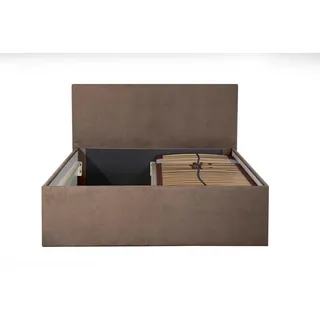 Halmon Schlafkomfort Betten Polsterbett Gent Sahara 140 x 200 x 40 cm Stauraum Mit hochwertiger Matratze H2 (bis 100 kg) und Lattenrost , Holz , Höhe ca. 20 cm , 140x200 cm , Schlafzimmer, Betten, Polsterbetten
