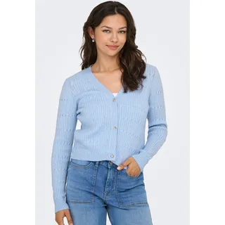 ONLY Strickjacke »ONLKATIA LS CABLE V-NECK CARDIGAN CC KNT«, blau