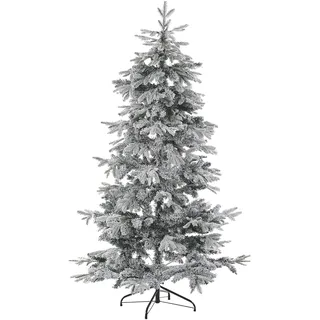 Beliani Weihnachtsbaum 180 cm Weiß Kunststoff/Metall Schnee Effekt inkl. Ständer Weihnachtszeit Weihnachten Wohnzimmer Modern