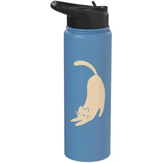 90er Jahre Y2K Niedliche schlafende Kater Katze Stretching Stainless Steel Insulated Water Bottle