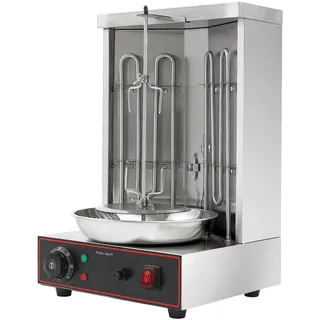 Qussse 3000W Elektrisch Dönergrill, Vertikalgrill Kebap Grill Gyrosgrill Tischgrill BBQ Elektrogrill Gyrosmaschine mit 2 Heizrohre 50-300 °C für Haushalt, Camping, Restaurants