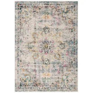 SAFAVIEH Distressed Teppich für Wohnzimmer, Esszimmer, Schlafzimmer - Madison Collection, Kurzer Flor, Grau und Gold, 183 X 274 cm