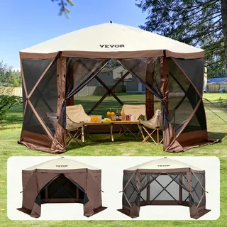 Vevor Pop-Up-Pavillonzelt 3,5 x 3,5 m Braun
