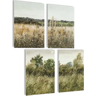 mojoliving Poster Vintage Poster Bilder Küche Wanddeko Wohnzimmer Aesthetic Bilder Set Wandbilder Wohnzimmer (Landscape, Posterset 4x A4 (21x30cm) | ohne Rahmen)