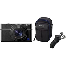 Sony RX100 VII | Premium Bridge-Kamera (1 Zoll-Sensor, 24-200 mm F2.8-4.5 Zeiss-Objektiv, Auto-Augenautofokus, 4K-Filmaufnahmen und neigbares Display) + Tasche