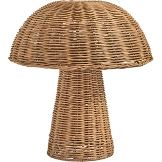 BELIANI Tischlampe braun Rattenschirm Korbgeflechtfuß Käfigschirm Licht Schlafzimmer Wohnzimmer Boho-Stil - Beige