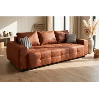 OTTO home Schlafsofa Mikrofaser 2-Sitzer Cognac