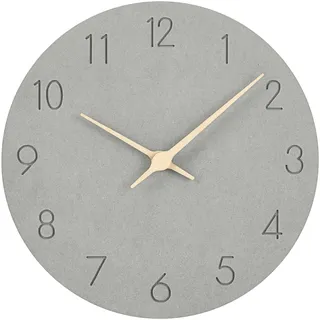 Warminn MDF Holz Wanduhr Ohne TickgeräUsche Lautlos Modern 30cm Quarz Groß Batterie Betriebene Wanduhr Einfach zu Lesen für Zimmer Zuhause KüChe Schlafzimmer BüRo Schule (Grau)