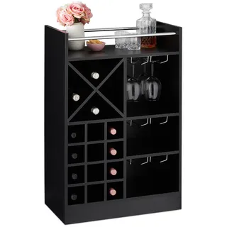 Relaxdays Weinregal 96 x 63 x 35 cm Schwarz