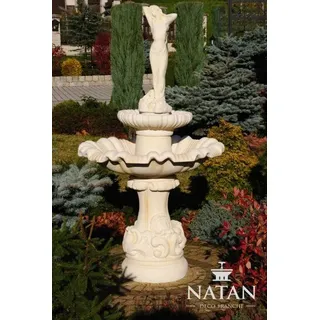 Springbrunnen Garten Teich Brunnen Stein Steinbrunnen Gartenbrunnen Fontaine 182 - Weiß